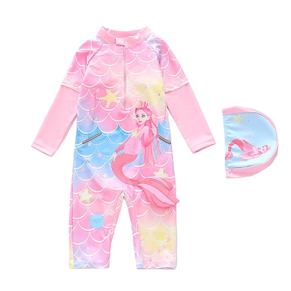 Shadoumai Girls Swimsuit For Toddlers And Kids Sparkly Scale Design Bathing With Tutu Skirt