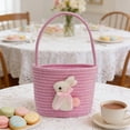 thumbnail image 4 of PEIBang Easter Bunny Basket Egg Buckets,Cute Cotton Tote Bags Egg Hunt Basket for Easter Party Gifts, 4 of 6
