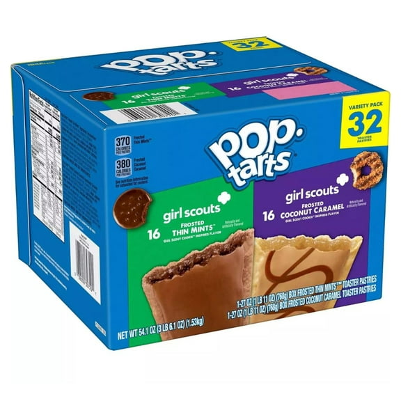 Pop Tarts Girl Scouts Variety Pack, 32 ct. THIN MINT COCONUT CARAMEL SAMOAS