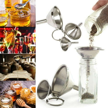 

Pgeraug funnel Stainless Set Funnels 3pc Strainer Steel Funnel Mini Detachable Filter Canning Kitchen，Dining & Bar Funnel Silver