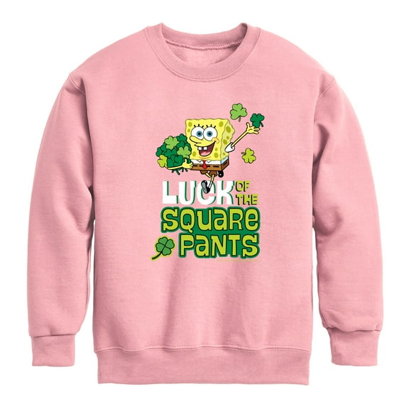 SpongeBob SquarePants - Luck Of The Square Pants - Toddler And Youth Crewneck Fleece Sweatshirt