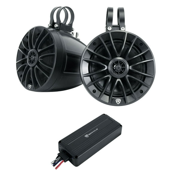 2 Rockville UT65B 6.5" Swivel Tower Speakers Bluetooth Amplifier For ATV/UTV/RZR
