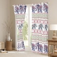 thumbnail image 3 of Manfei Cartoon Hippie Elephant Black Out Curtains for Teen, Vintage Damask Floral Curtains Pack of 2 (42x63 Each), Western Triangle Bedroom Curtains, Window Curtains Decor, 3 of 6