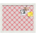 thumbnail image 2 of PinPix ArtToFrames 14x11 Custom Cork Bulletin Board Argyle Light Pink   Poster Board Has a Fabric Style Canvas Finish, Framed in Satin White Frame (PinPix-649), 2 of 6