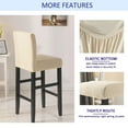 thumbnail image 5 of Bar Stool Covers, Plaid Furniture Chair Seat Cover Stretch Barstool Slipcover Dining Chair Covers Machine Washable for Living Room-White-Set of 4, 5 of 8