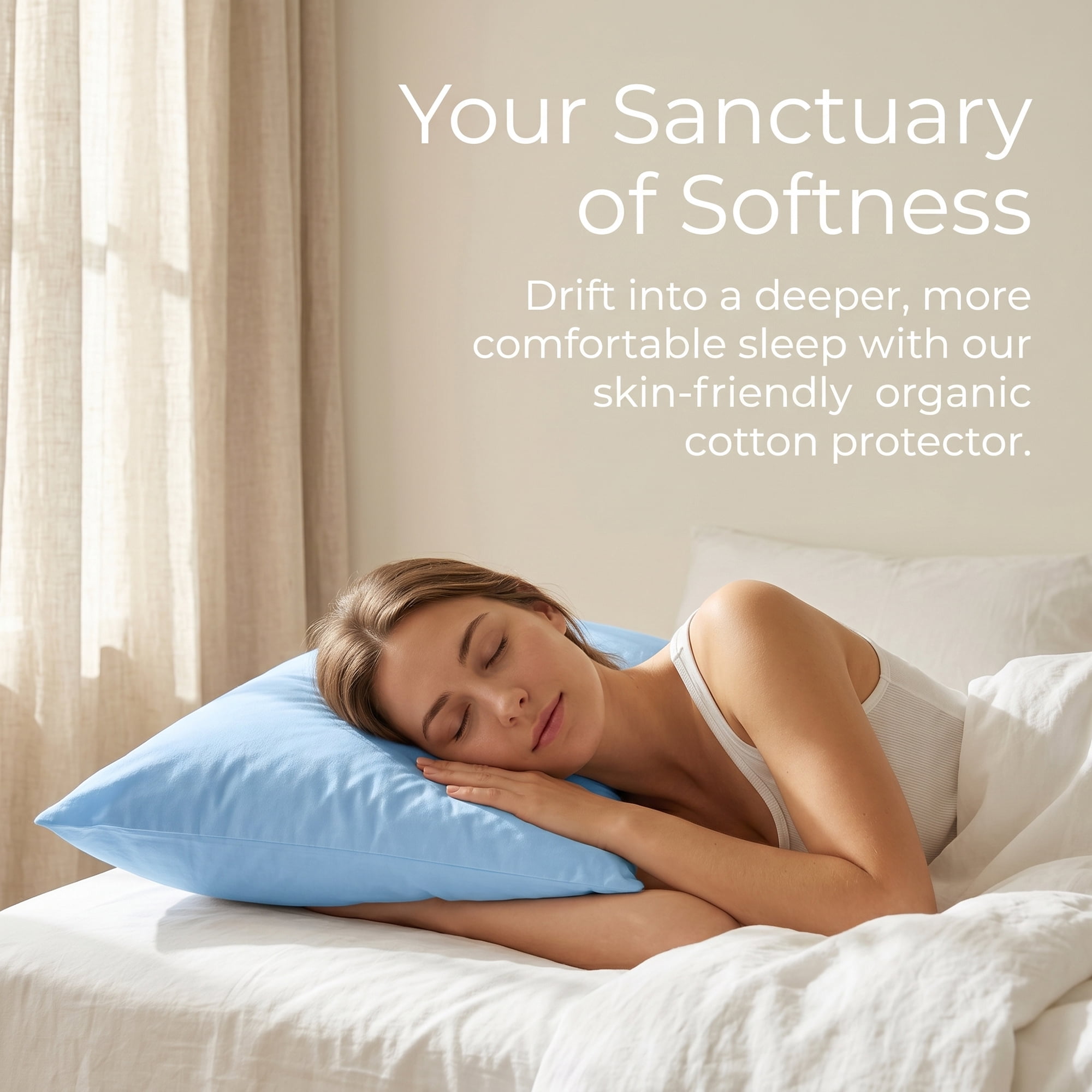 Unique Bargains Thin Polyester Single-Layer Envelope-Style Pillow Protector Sky Blue