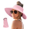 thumbnail image 1 of KOKOPARK Visières pour Femmes Légères Mode d'Automne Incontournables Protection Uv Retroussable Grand Bord Queue de Cheval Chapeau de Soleil Rose, 1 of 5
