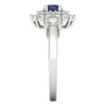 thumbnail image 3 of Halo Engagement Ring for Women - 1.4ct Simulated Blue Sapphire in 14K White Gold Promise Ring, 3 of 6