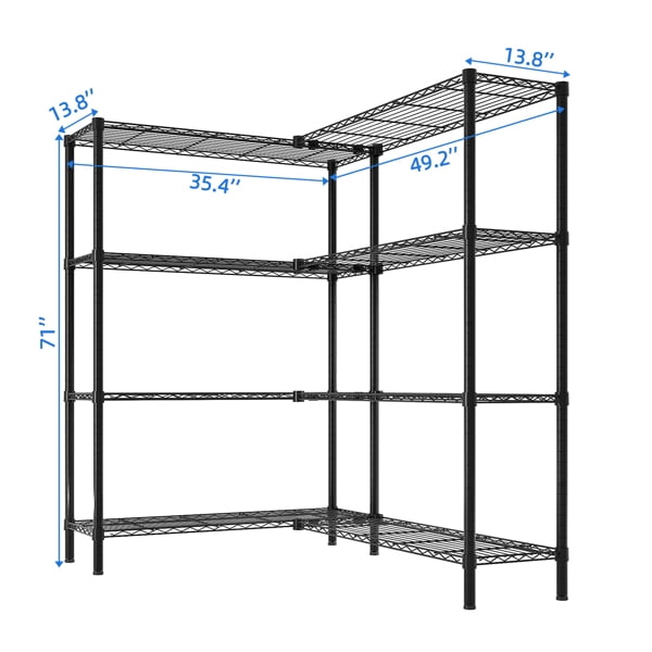 AsterOutdoor Adjustable Storage Shelves NSF Certified - 49.2"W x 70.86"H Heavy Duty Storage Rack, 2000lb Capacity for Garage, Pantry, Commercial Kitchen 49.2''W*70.86''H*