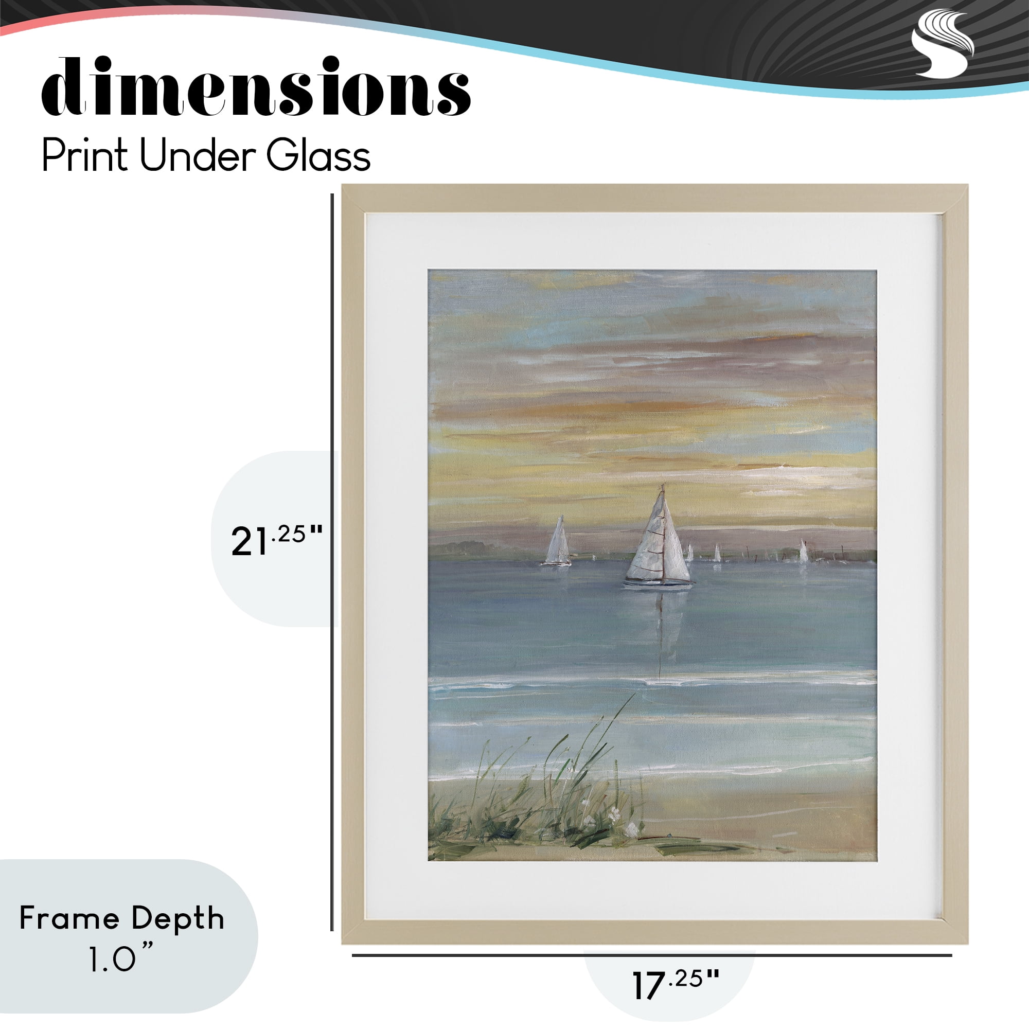 Stupell Industries Coastal Sailboats At Twilight Birch Framed Print Under Glass, design by Sally Swatland