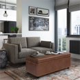 thumbnail image 2 of Simpli Home Kingsley Ottoman de Rangement 48 Pouces en Similicuir Brun Selle, 2 of 9