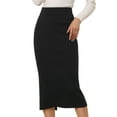 thumbnail image 1 of Falda Elegante para Mujer Falda Midi Unicolor Negro S, 1 of 6