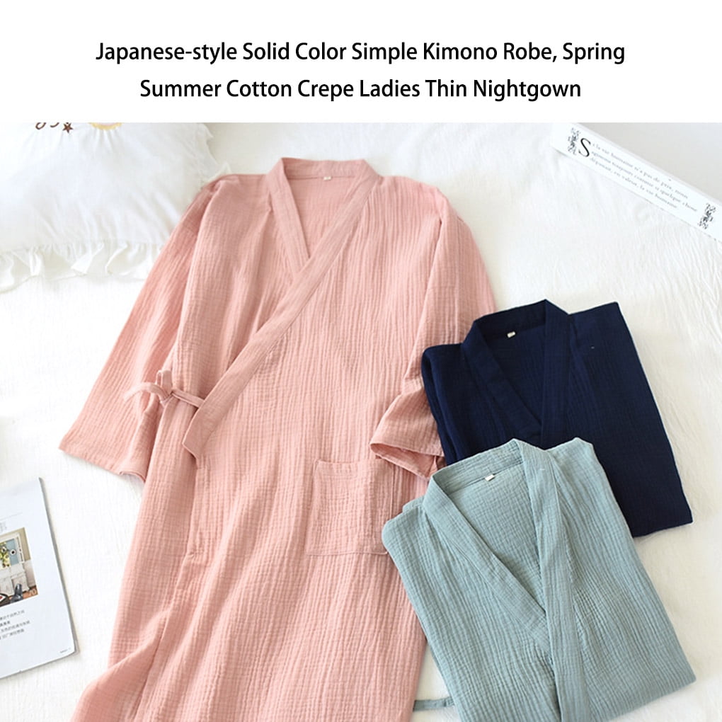 QualitChoice Japanese-style Kimono Robe Crepe Ladies Thin