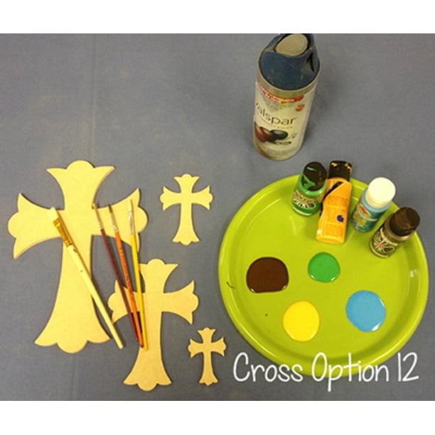 Wood Crosses for Crafts, 22" Wood Cross Cutout, Unfinished (12), Build