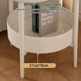 thumbnail image 3 of Leyfeng Table, White Petal Shape Side Table, 2-Tier End Table with Storage Shelf Basket, Coffee Table, Nightstand Accent Table, for Living Room Bedroom Office, Patio Yard Balcony Garden, 3 of 7