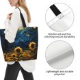 thumbnail image 3 of Rateoe Oil Starry Sky Sunflower Tote Bag - Waterproof Lightweight Handbags Travel Shoulder Bag for Hiking Yoga Gym Swimming Travel Beach, 3 of 8