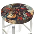 thumbnail image 3 of Lsque Tribal Futuristic Warrior Pattern Round Bar chair cushion covers Velvet Fabric Premium Comfort Protects from Scratches and Stains for 14-17 Inch Chair-13 inch, 3 of 7
