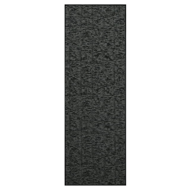 Furnish My Place Indoor Floor Rug - 4 ft. x 48 ft., Black, Distressed, Area Rug for Bedrooms, Hallways, Living Rooms