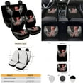 thumbnail image 4 of Yuyamidu American Flag Car Seat Covers Cross Car Carpet Mats Steering Wheel Cover Seatbelt Pads Auto Handbrake Cover Set Coasters 15pcs Independence Day Car Accessories, 4 of 6