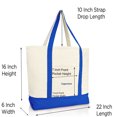thumbnail image 3 of Dalix Capacious Embroidered Shopping Tote Bag in Royal Blue, 3 of 5