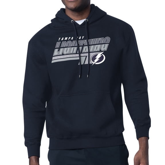 Men's Starter Blue Tampa Bay Lightning Logo Push Fleece Hoodie
