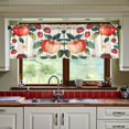 thumbnail image 3 of Yayeee Kitchen Curtains Tier Set of 2 Light Filtering 57"x24" Over Sink Window Panels, Strawberry Pattern, 3 of 7