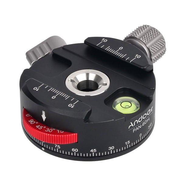 Cabezal de trípode con cabezal esférico panorámico y rotador de indexación Andoer PAN-60H