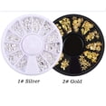 thumbnail image 2 of 1 Disc 12 Styles 3D Mixed Design Nail Art Stickers Decals Metallic Silver Marine Life Shell Star Sea Studs Rhinestones Accessories Manicure DIY Decoration Tools, 2 of 4