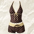 thumbnail image 2 of 2 Piece Flower Y2k Tankini Women Summer Vintage Set Sexy Beach Swimsuit 2000s Bikini Vacation Going Out Outfits,Yellow,S, 2 of 3