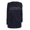 thumbnail image 4 of WREESH Womens Fashion Sweatshirt Fuzzy Fleece Crewneck Sweatshirt Print Pullover Plus Size Long Sleeve Tops Round- Neck And Winter Loose Pocket Warm Blouse Tops Navy, 4 of 4