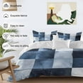 thumbnail image 3 of Abstract Splicing Plaid Bedding Duvet Cover Set King Size 4 Pieces Watercolor Navy Blue Bedding Set with Zipper Closure, 1 Comforter Cover 92x106 Inches 1 Flat Sheet & 2 Pillow Cases, 3 of 7