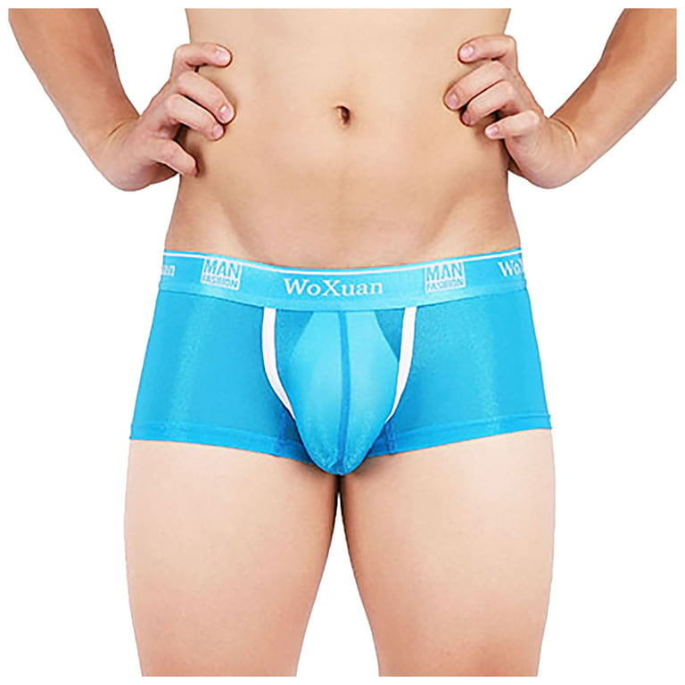 YOTAMI Men's Underwear, Underpants Men Underwear Comfortable  Sweat-absorbent Ice-Silk Cool Boxer Splic Briefs