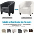 thumbnail image 4 of CJC Velvet Tub Chair Cover, High Stretch Club Chair Slipcover Washable Armchair Sofa Couch Cover for Living Room Club Cafe (Ivory), 4 of 6