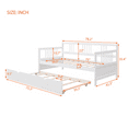 thumbnail image 4 of DEALTOPS Solid Wood Daybed with Trundle Twin Sofa Bed for Bedroom Living Room, White, 4 of 8