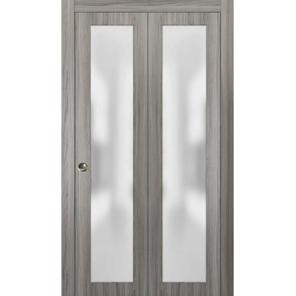 Sliding Closet Bi-fold Doors | Planum 2102 Ginger Ash with Frosted Glass