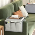 thumbnail image 3 of Organisateurs et Rangement, Organisateur d'Accoudoir de Canapé Caddy de Chaise de Chevet avec 5 Poches Organisateur de Télécommande Sac de Rangement pour Lit pour Cellulaire Tablette Bloc-Notes Livre, 3 of 9