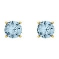 thumbnail image 3 of 0.5 ct Screw-Back Stud Earrings for Women | 4.0mm Round Cut Natural Sky Blue Topaz | 18K Yellow Gold, 3 of 5