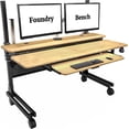 thumbnail image 4 of Versadesk Electric Standing Desk Converter - Split-Level Surface, Push-Button Height Adjustable, USB & USB-C Ports, Home & Office, | Bamboo, (36 x 30), 4 of 6