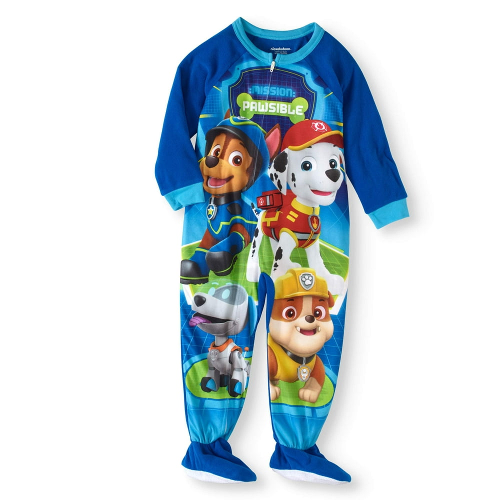 PAW Patrol Toddler Boys' Micro Fleece Footed Pajama