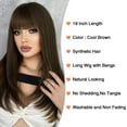 thumbnail image 4 of QUEENTAS 20 Inch with Bangs Long Brown Wigs for  Women Straight Long Bob Wig Synthetic Brown Hair Wigs Sandy Brown Glueless Wig Cap, 4 of 11