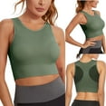 thumbnail image 2 of Kddylitq High Neck Sports Bra for Women Longline Full Coverage Sports Bras Medium Impact Padded Workout Crop Tops for Yoga Gym Dark Green M, 2 of 7