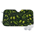 thumbnail image 2 of Picia Green Branch Olive Curved Windshield Sunshade Accordion Folding Style Auto Shade for Car Truck SUV Van Blocks UV Ray Sun Visor Protector -Medium, 2 of 7