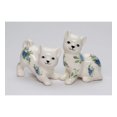 thumbnail image 2 of Ceramic Cat with Blue Roses Pattern Salt and Pepper Shakers, Cat Lover Gift, Spring Decor, 2 of 4