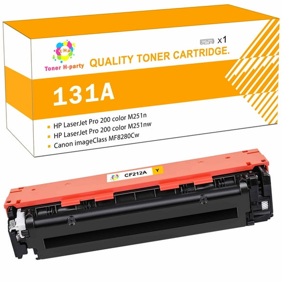 Toner H-Party Compatible Toner Cartridge for HP 131A 131X Laserjet Pro 200 Color M251nw M251n MFP M276nw M276n CF210X CF211A CF212A CF213A Printer Ink (Yellow, 1-Pack)