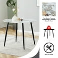 thumbnail image 4 of Circular Dining Table, 40" Kitchen Dinner Table with White Imitation Marble Pattern Tabletop, Black Legs, MDF Round Table for Restaurants, Living Rooms, Conference Rooms, White, 4 of 9