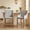 Grey-Linen, variant on Dayalane Modern Farmhouse Bar Stools Set of 2, 26.5" Counter Height Bar Stools with Armrests, Faux Leather Upholstered & Solid Wood Legs Island Chairs for Dining Rooms Kitchens Pub, Brown