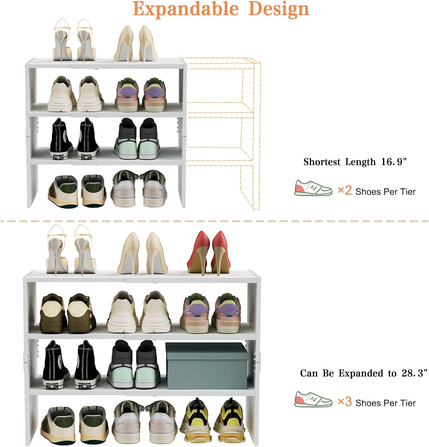 3-Tier Expandable Shoe Rack