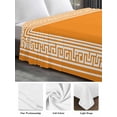 thumbnail image 6 of Orange Greek Key California King Size Flat Sheet, Wrinkleproof & Fadeproof Cooling Flat Bed Sheet Only, White Greece Ancient Farmhouse Geo Breathable Soft Bedding Top Sheets 108 x 98 Inches, 6 of 8