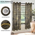 thumbnail image 3 of Yayeee Window Curtains Light Filtering 63"x42" Grommet Panel Pair Home Living Room Decor, Black Flower Pattern, 3 of 7