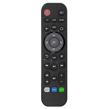 onn. Universal 3-Device Remote, Black, Compatible for TV, Streaming, Soundbar